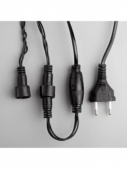 Гирлянда «Нить» 10 м, IP44, УМС, тёмная нить, 100 LED, свечение мульти, 220 В