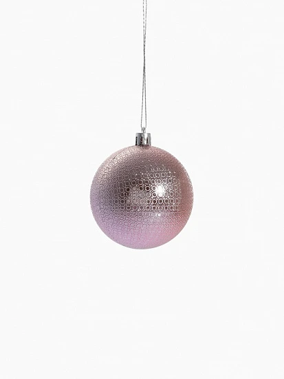 Ёлочные игрушки «Геометрия форм», шары новогодние, d=7 см, набор 4 шт., розовый