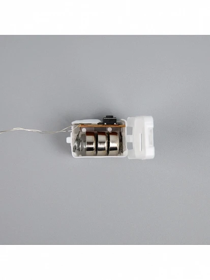Гирлянда «Нить» 2 м роса. IP20, нить серебристая, 20 LED, 4.6 В, AG13×3 (в комплекте), 3 режима, свечение красное