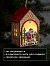 Ёлочная игрушка «Домик с Дедом Морозом», 14.5×11×8.5 см, 1 LED, от батареек, свечение тёплое белое
