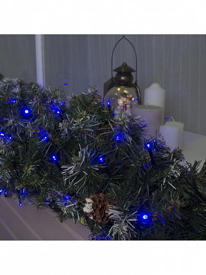 Гирлянда «Нить» 20 м, IP44, тёмная нить, 200 LED, свечение синее, 8 режимов, 220 В