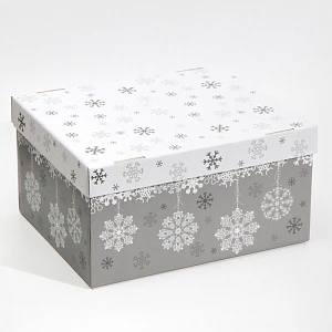 Коробка подарочная новогодняя складная Let it snow, 31×25.5×16 см, Новый год