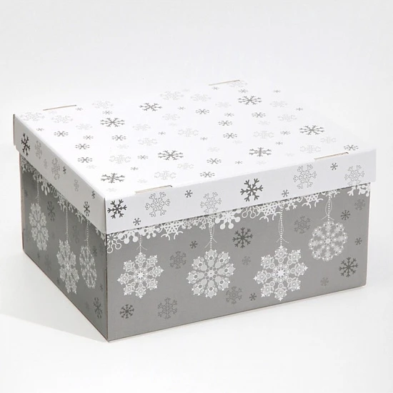 Коробка подарочная новогодняя складная Let it snow, 31×25.5×16 см, Новый год