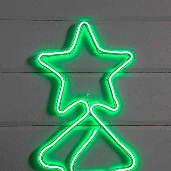 Неоновая фигура «Ёлочка», 47×77 см, 480 LED, 220 В, свечение зелёное