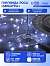 Гирлянда «Мишура» 2 м роса, IP20, серебристая нить, 100 LED, свечение белое, USB