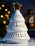 Светодиодная фигура «Ёлка с золотой звездой», 17.5×11×11 см, 1 LED, керамика, от батареек LR44×3, тёплый белый свет