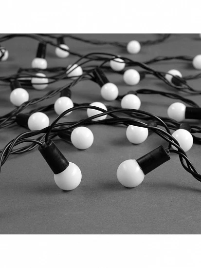 Гирлянда «Нить» 10 м с насадками «Шарики 1.5 см», IP44, тёмная нить, 100 LED, свечение мульти (RG/RB), мигание, 220 В