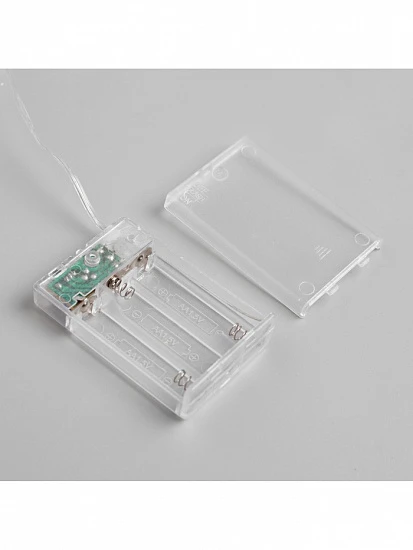 Гирлянда «Нить» 5 м роса, IP20, медная нить, 50 LED, свечение тёплое белое, 2 режима, AAх3