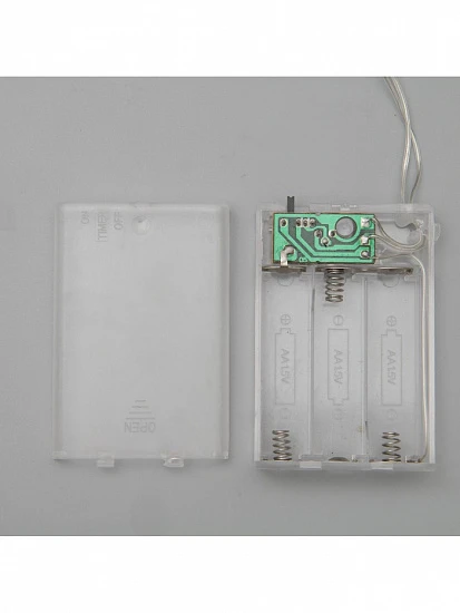Гирлянда «Нить» 4 м, IP20, прозрачная нить, 40 LED, 2 режима, батарейки AAх3 (нет в комплекте), свечение аквамарин