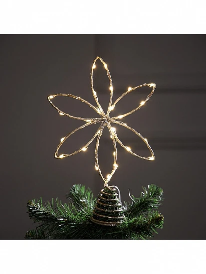 Светодиодная фигура «Цветок», 26×26×4 см, 30 LED, от батареек ААх3, фиксинг, свечение тёплое белое