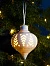 Ёлочный шар с подсветкой «Орнамент», 10.7×8.5×8.5 см, 1 LED, керамика, от батареек LR44×3, керамика, свечение тёплое белое