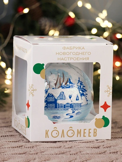 Ёлочный шар «Зимний», d=8.5 см, в подарочной упаковке