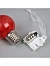 Ёлочный шар «Зимний узор красный», d=5 см, 1 LED, от батареек AG13×3, свечение тёплое белое