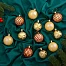 Ёлочные игрушки «Мелодия», шары новогодние, d=6 см, набор 12 шт., грани, золото