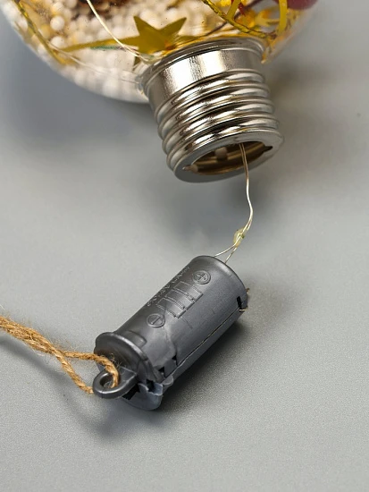 Набор ёлочных шаров «Мишура звёзды», 3 шт., d=8 см, 5 LED, от батареек, свечение белое