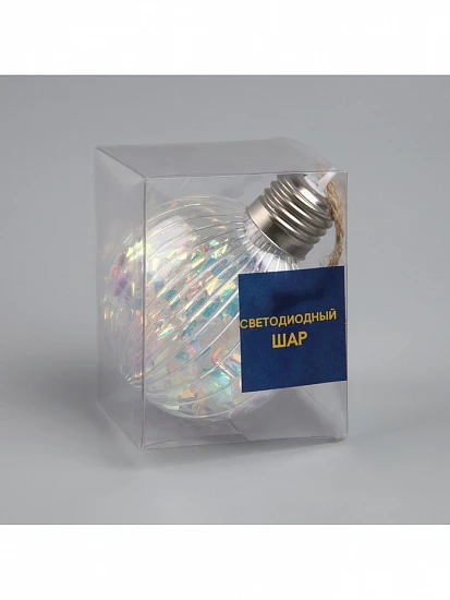 Ёлочный шар «Ретро шар», 8×10.5 см, 5 LED, от батареек LR44×3, свечение тёплое белое