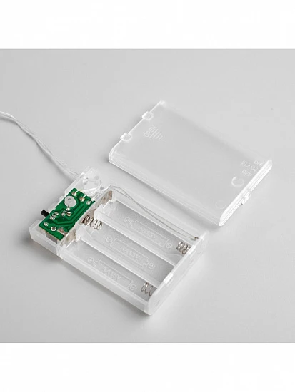 Гирлянда «Нить» 4 м, IP20, прозрачная нить, 40 LED, 2 режима, батарейки AAх3 (нет в комплекте), свечение мульти