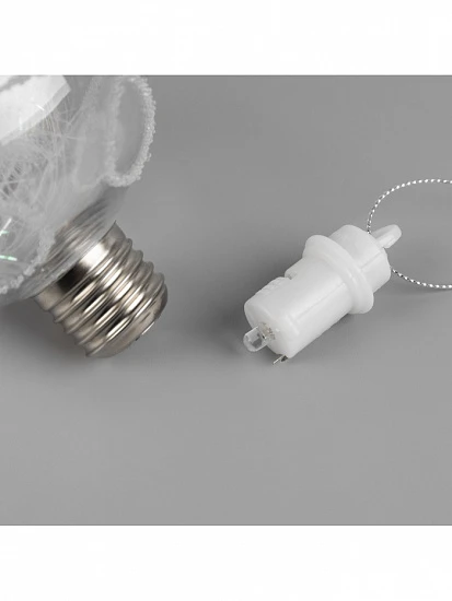 Ёлочный шар «Ледяной узор», 10 см, 1 LED, от батареек, свечение RGB