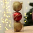Шары ёлочные новогодние пластик «Мечтай!», d=6, 3 шт., красные, золотые