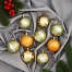 Ёлочные игрушки «Адель» диско, шары новогодние, d=6 см, набор 9 шт., зелёный/золото