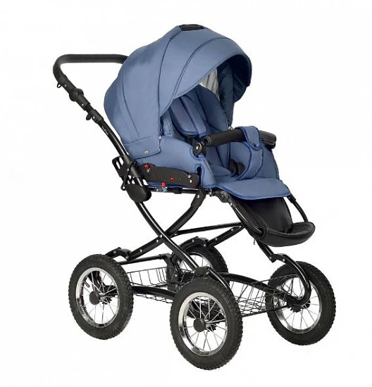Коляска Indigo Barbara Classic 2 в 1 всесезонная, синяя 